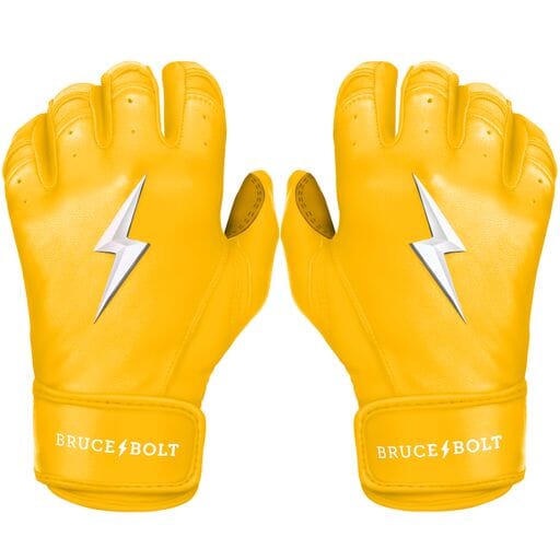 Image of PREMIUM PRO Short Cuff Batting Gloves | YELLOW