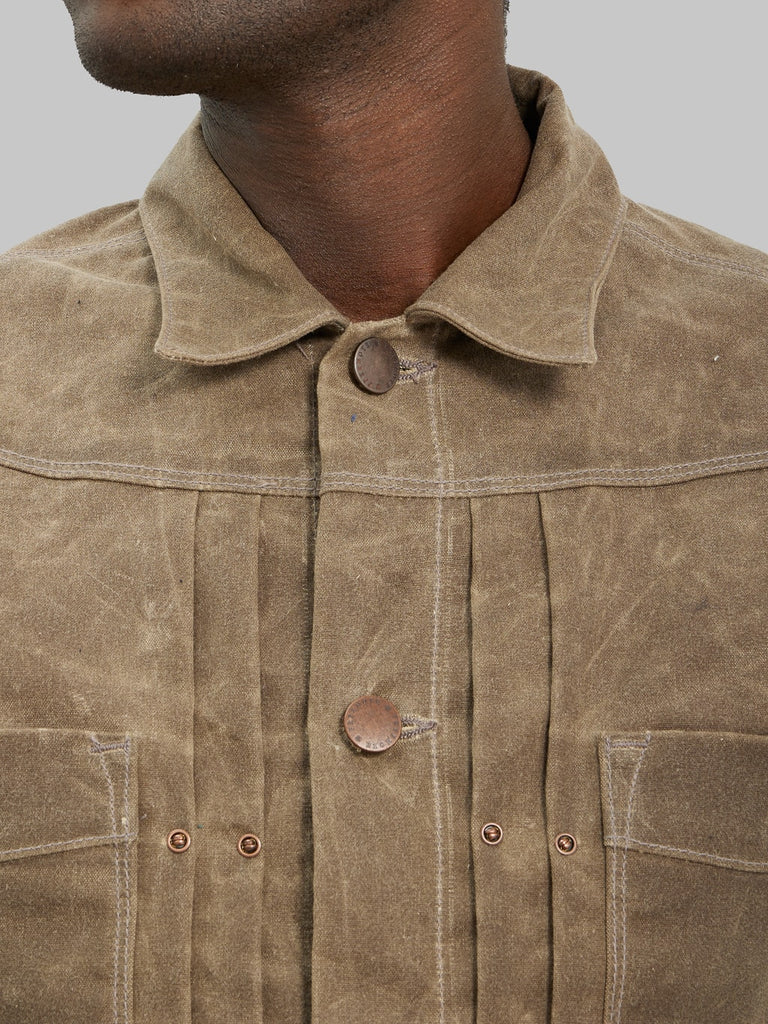 Freenote Cloth Riders Jacket Waxed Canvas Oak