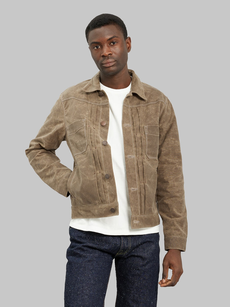 Freenote Cloth Riders Jacket Waxed Canvas Oak