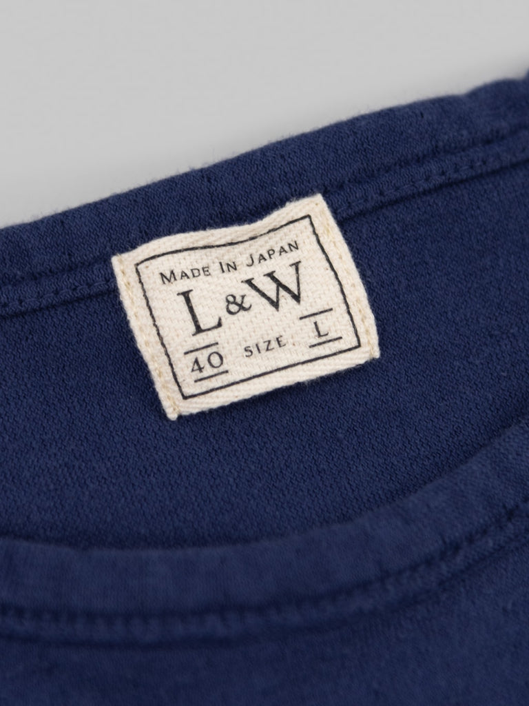 Loop & Weft Dual Layered Knit Raw Edge Crewneck T-Shirt French Navy Blue