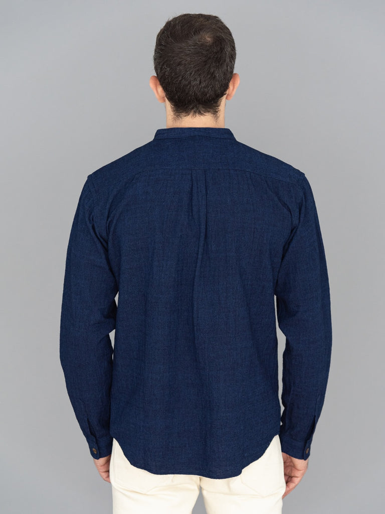 UES Indigo Band Collar Shirt – Redcast Heritage Co.