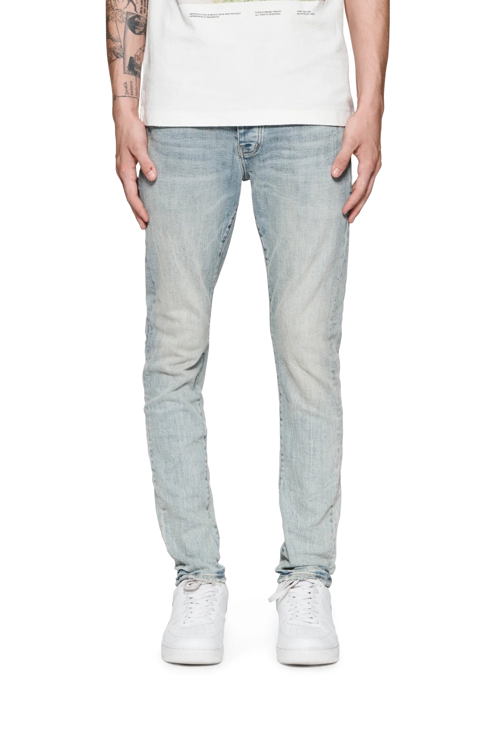 Purple Brand P001 logo-print Skinny Jeans - Farfetch