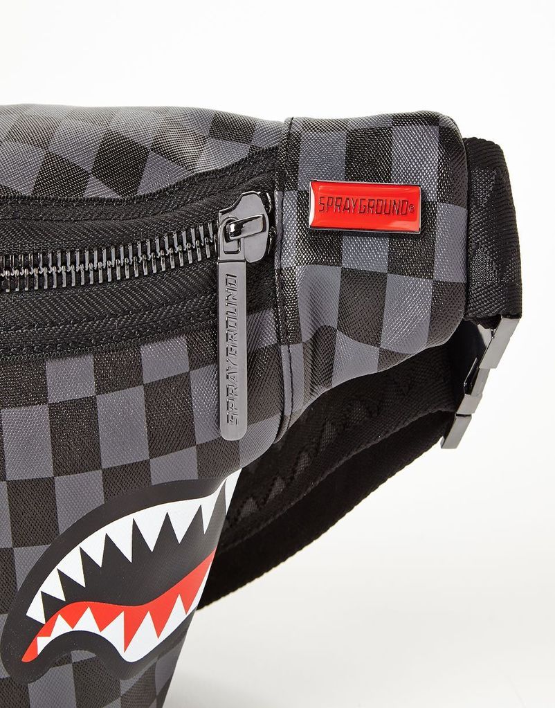 SPRAYGROUND B2805 Grey Sharks In Paris Crossbody (Black Checkered Edit– Designers Closet