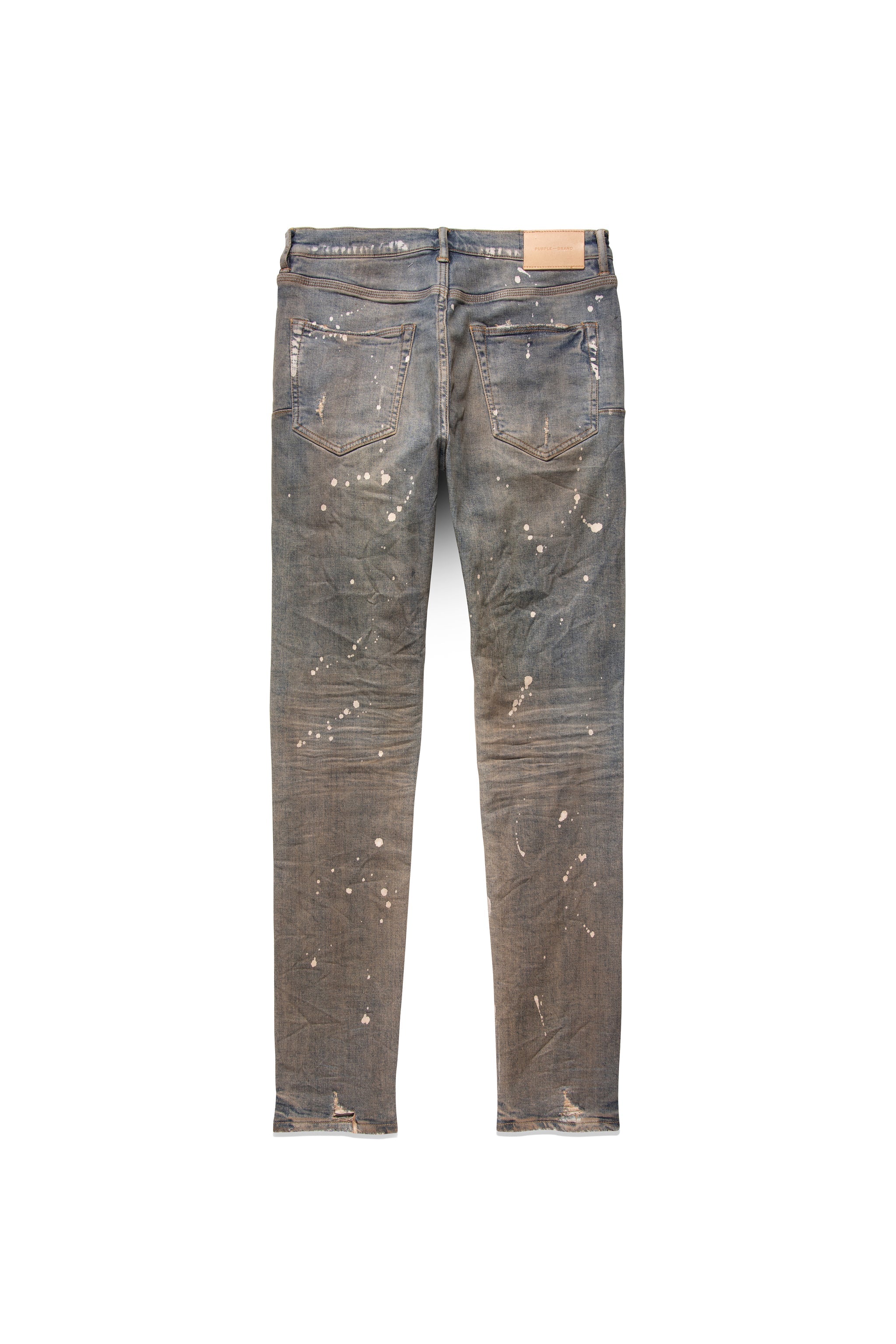 P001 LOW RISE SKINNY JEAN - Multicolor Spray Over Bleached Indigo