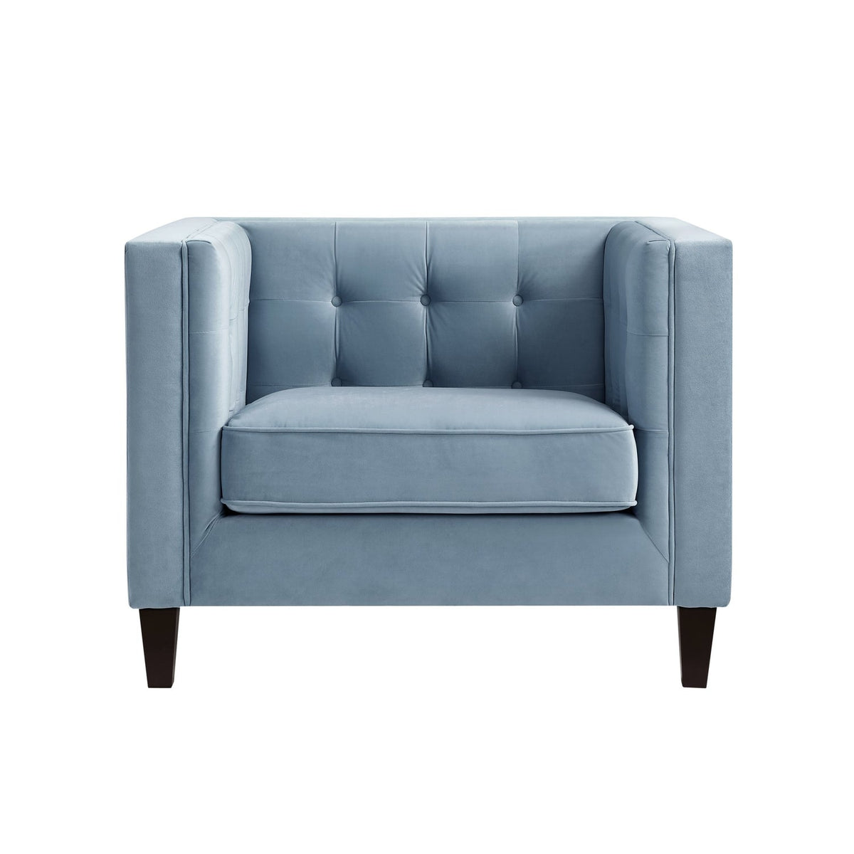 slate blue velvet chair