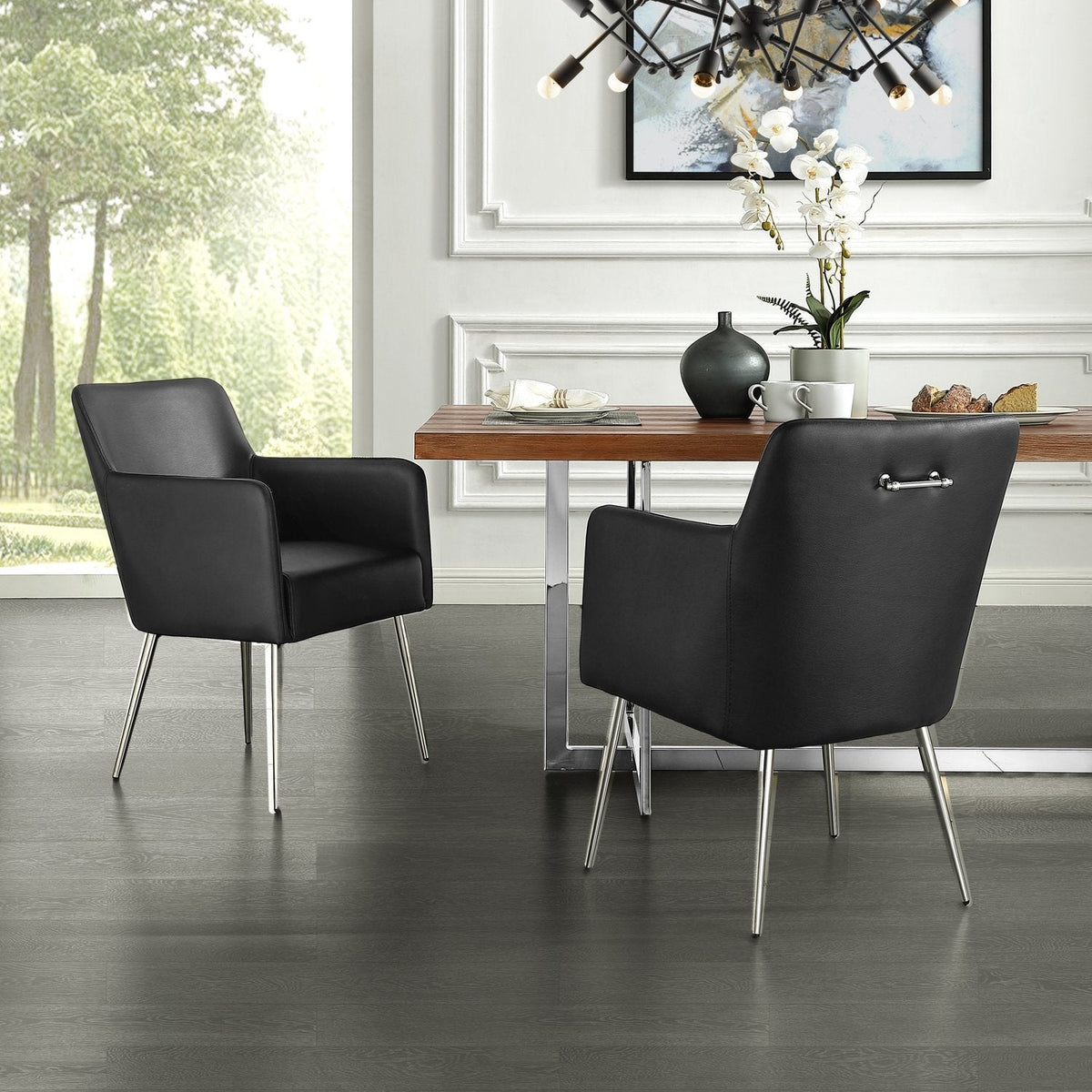 chrome finish dining chairs