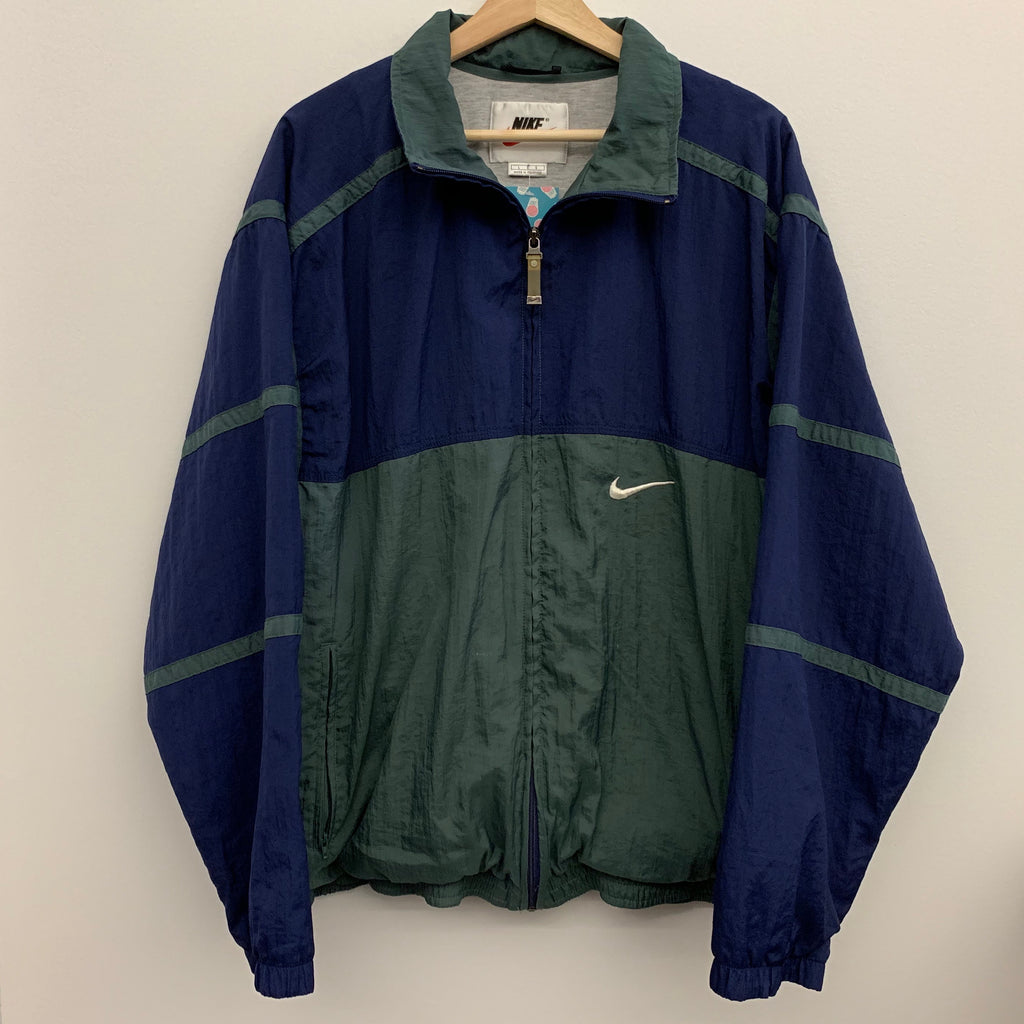 nike windbreaker green and white