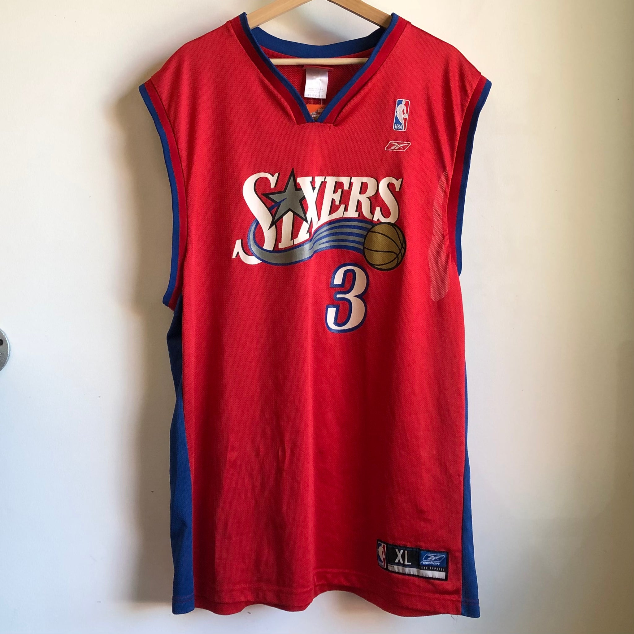 Vintage Allen Iverson 76ers Jersey Reebok XL Laundry