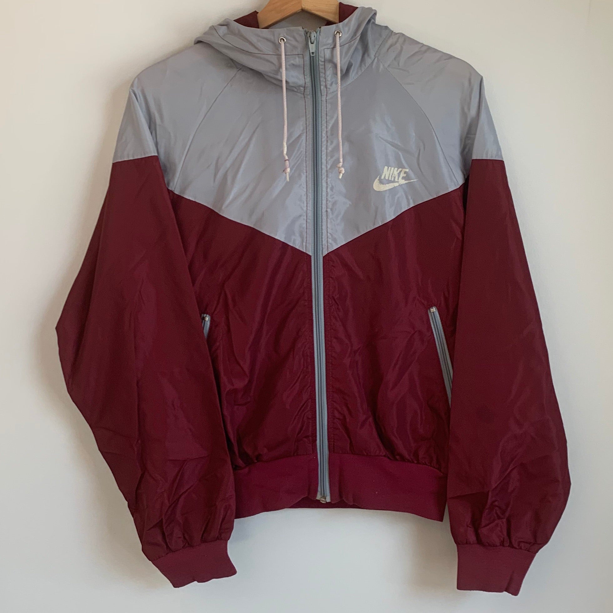 Nike Gray/Maroon Windbreaker Jacket 