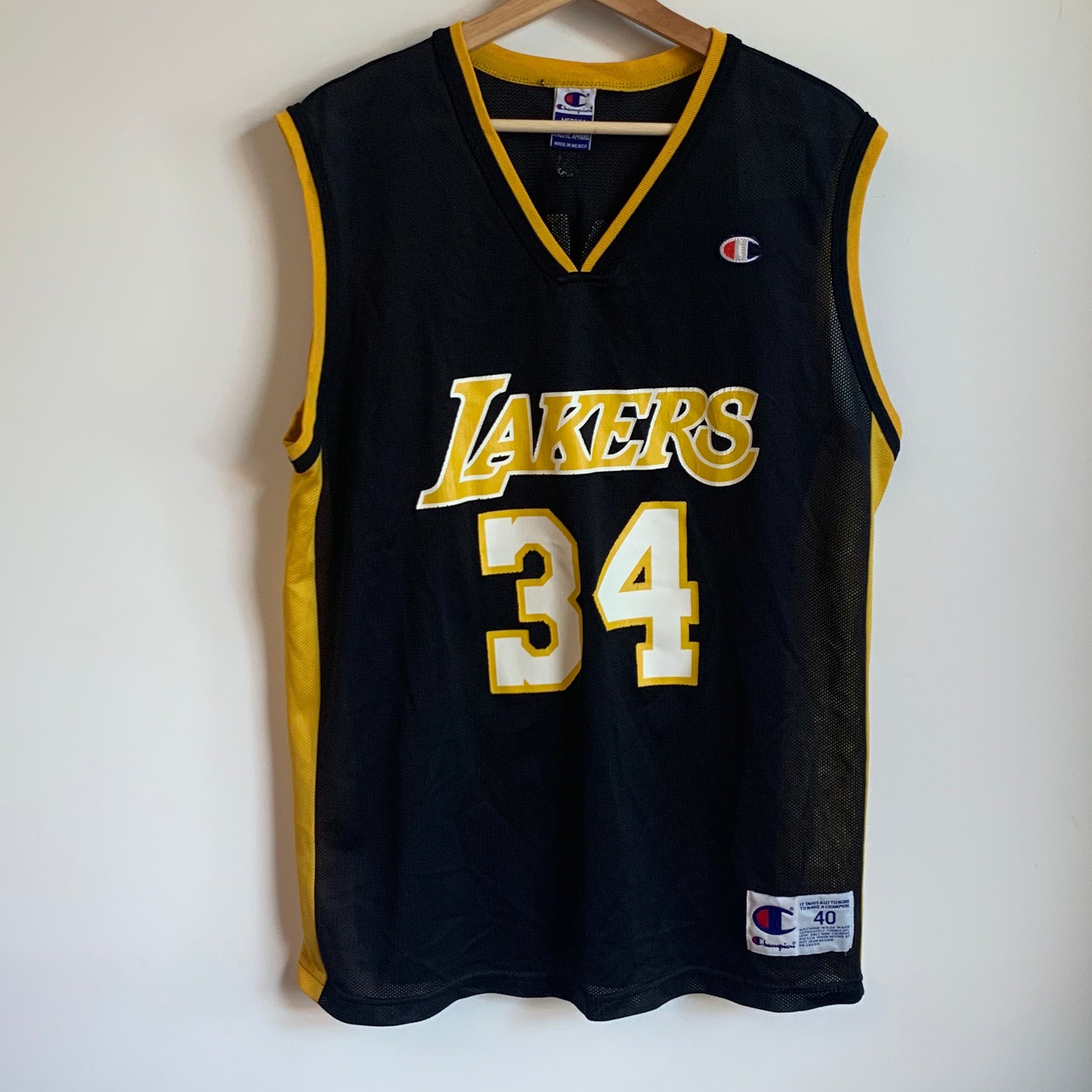 yellow and black lakers jersey
