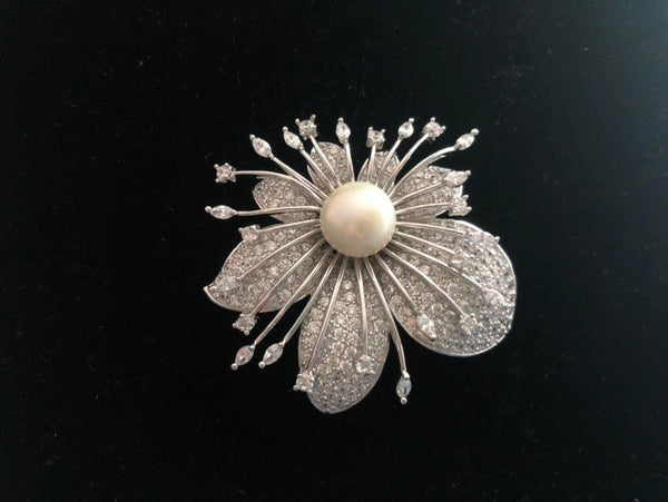 bridal pearl brooch