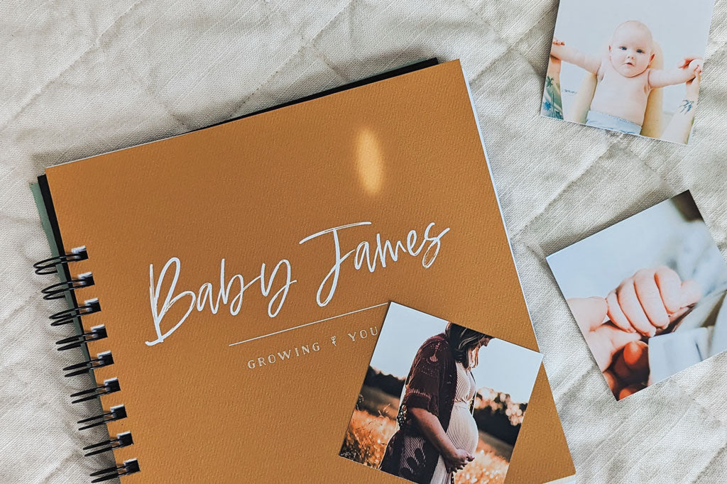 pregnancy journal, pregnancy memory book, pregnancy photo album, nuts & bolts paper co