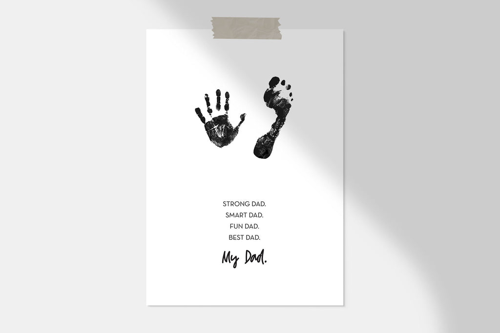 handprint footprint art template for dad,  Father’s day gift ideas for new dad or from wife, Meaningful Father’s Day gifts DIY for husband and grandpa, Father’s Day gift guide for dad and grandpa