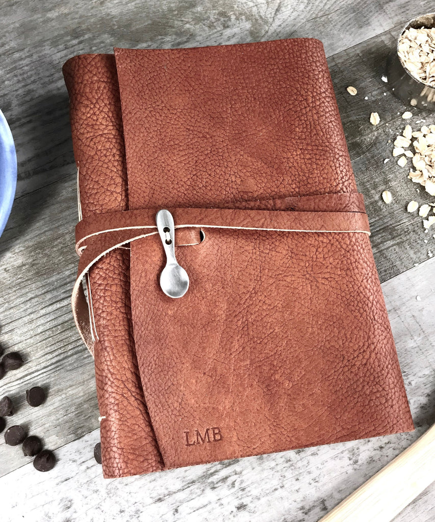 Personalized Recipe Book, Custom Leather Recipe Book