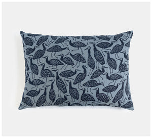 Ink & Spindle - Linen Pillowcase – Heron on Basalt