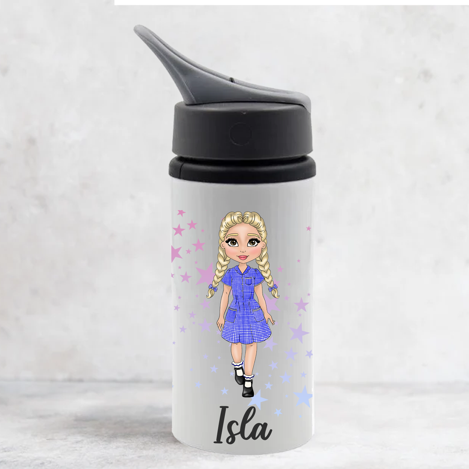 Girl's School Water Bottle Personalised New Term Uniform First Day