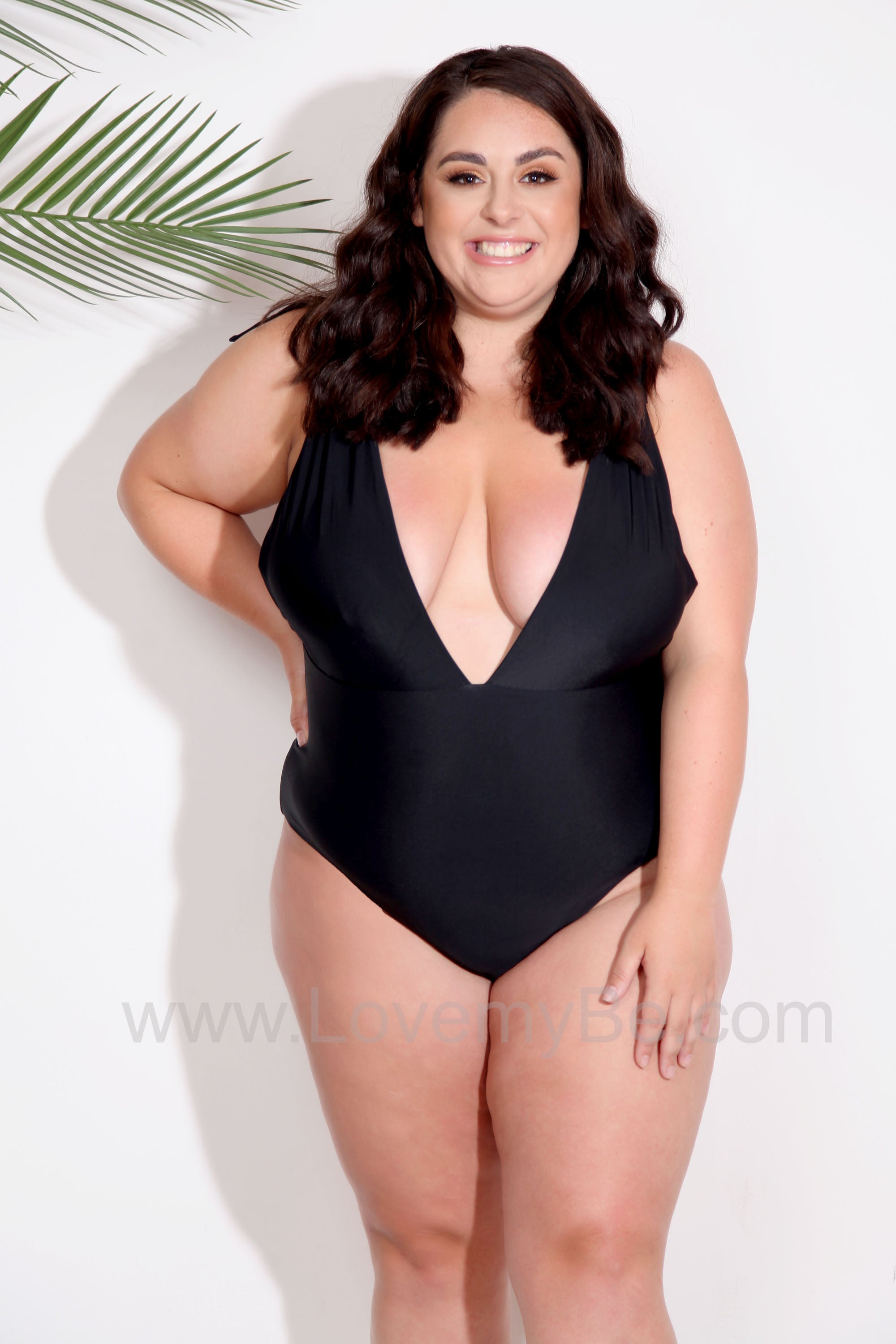 plus size plunge swimsuit