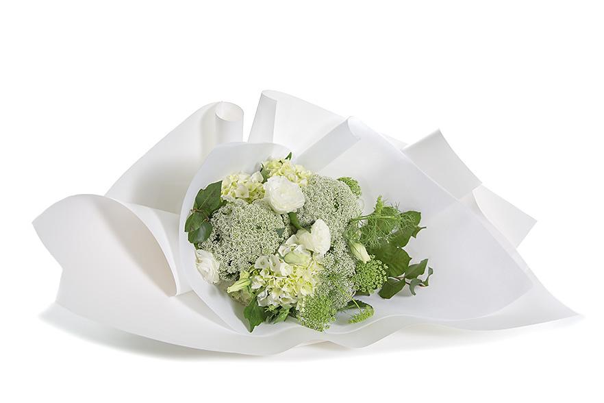White and green designer bouquet for Mother's Day delivery