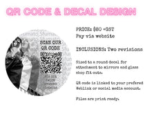 Mirror or Window decal with QR cxode