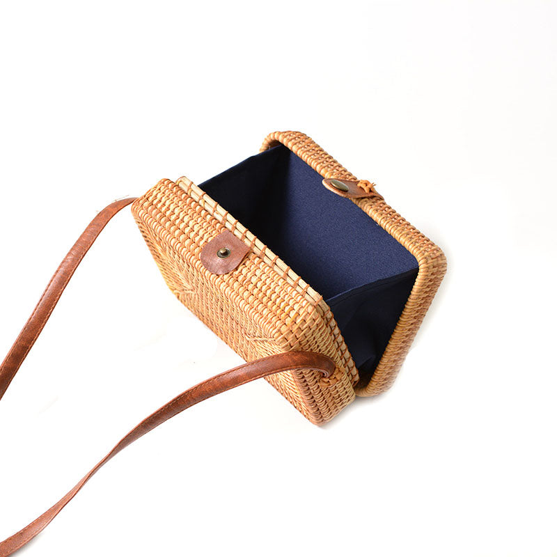Woven Straw Crossbody Bag Rectangle - Palm and Peak