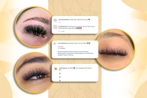 Image of lash client proof that they love color lashing