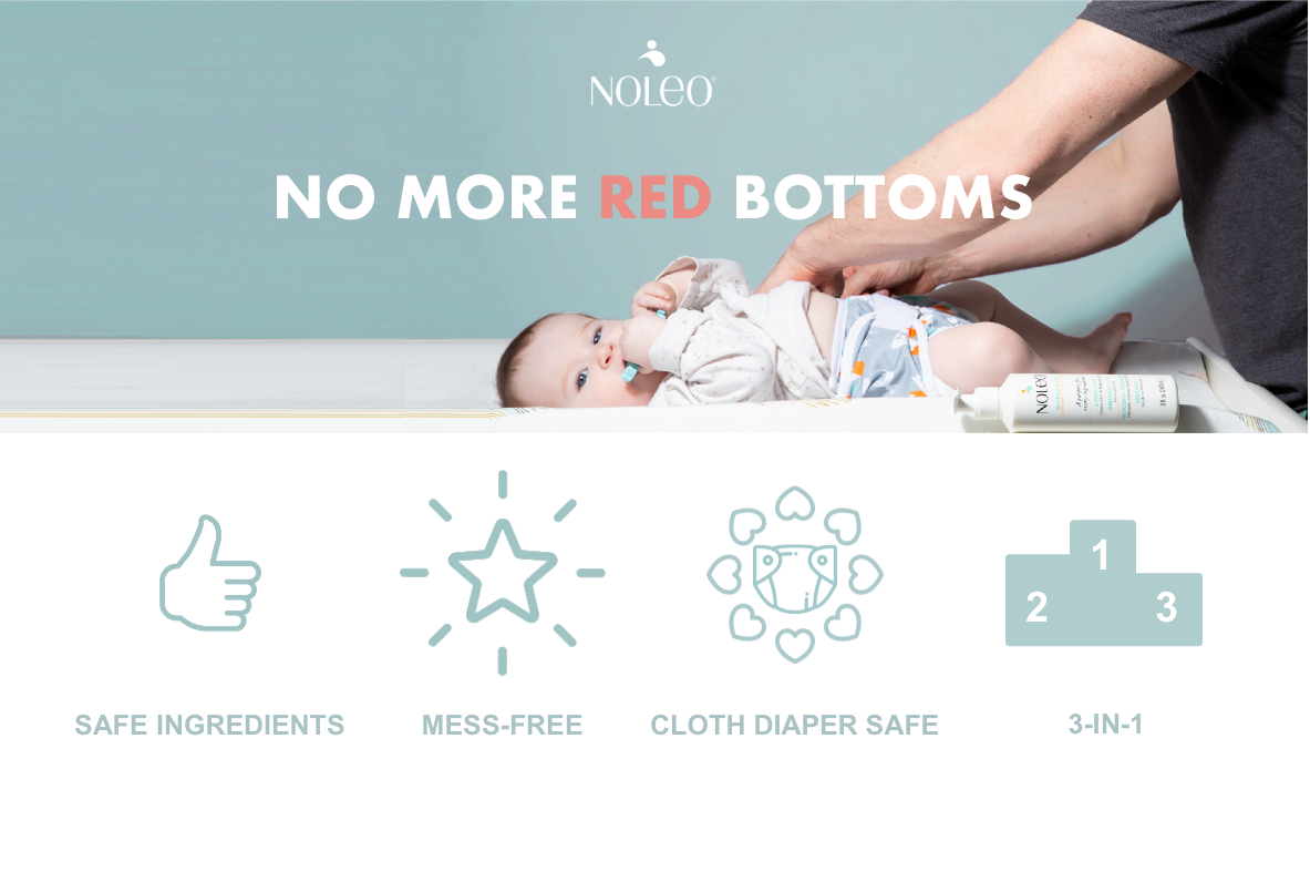 baby care diaper rash noleo 3-in-1 safer diaper care no more red bottoms 