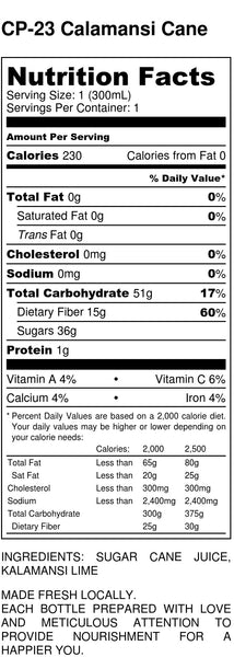 Calamansi Cane - Nutrition Facts