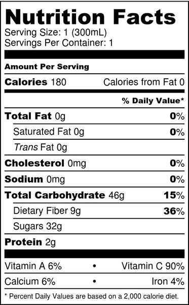 Tropical Fuel Nutrition Facts