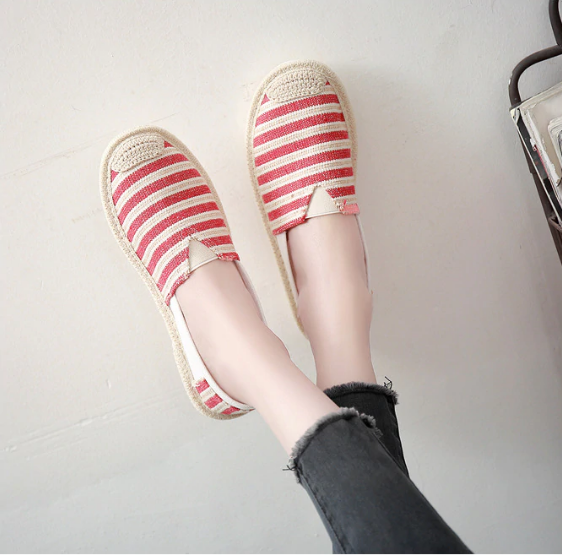 Vintage Striped Slip-On Shoes