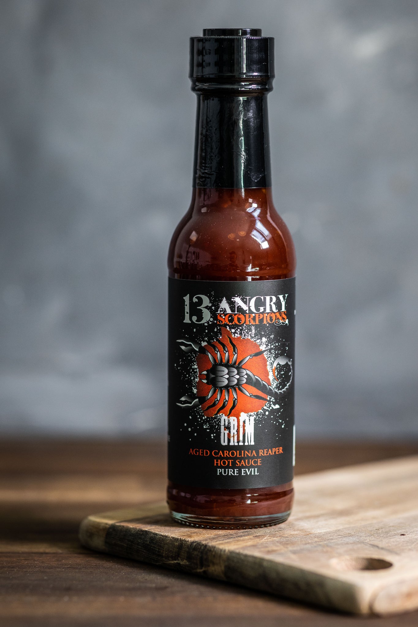 GRIM - Keg Aged Carolina Reaper Louisiana Style Hot Sauce – 13 Angry