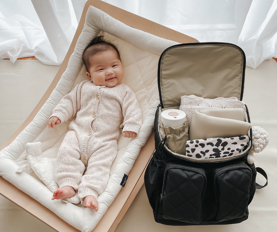 Baby Transport :: Wonderful Carrycot for Babies with A Practical Diaper Bag  in Attractive Fucshia