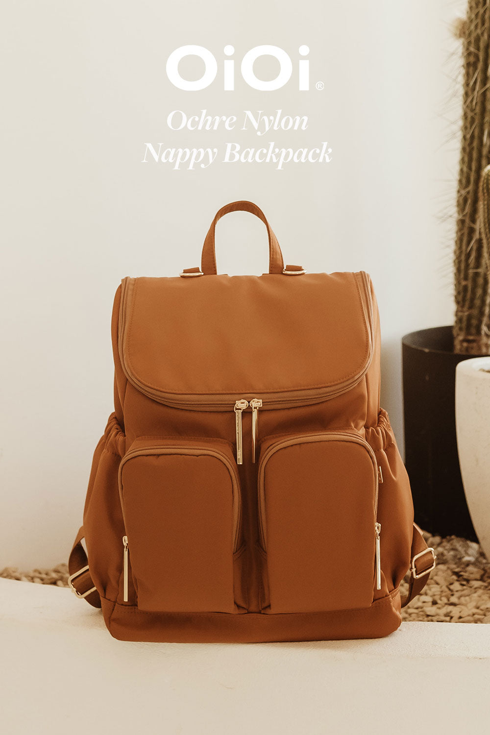 OiOi Nylon Nappy Backpack - Ochre