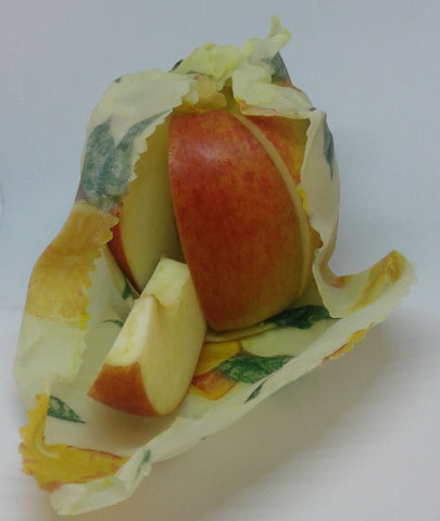 Apple wrapped with Beeswax wraps
