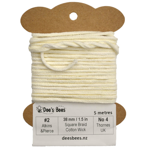 Cotton Candle Wicks 6, Square Braid Cotton Wick, Candle Making Supplies, Beeswax  Candle Wick, Pillar Candle Wick, 1/0, 1, 2, 3, 5, 6 