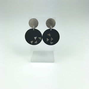 Metallic & Black Geo Drop Earrings