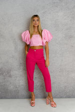 Diamante Unicorn Tailored Trousers In Raspberry