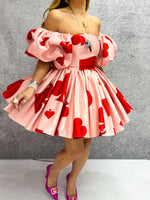 'Wonderland' Reversible Corset Mini Dress In Pink/Red