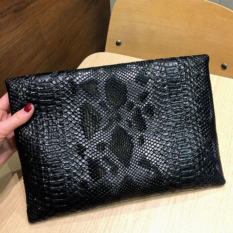 Snake Pattern Folding Envelope Clutch Bags - Glamoxury