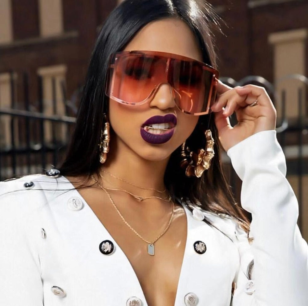 Luxury Rimless Oversized Women Sunglasses - Glamoxury