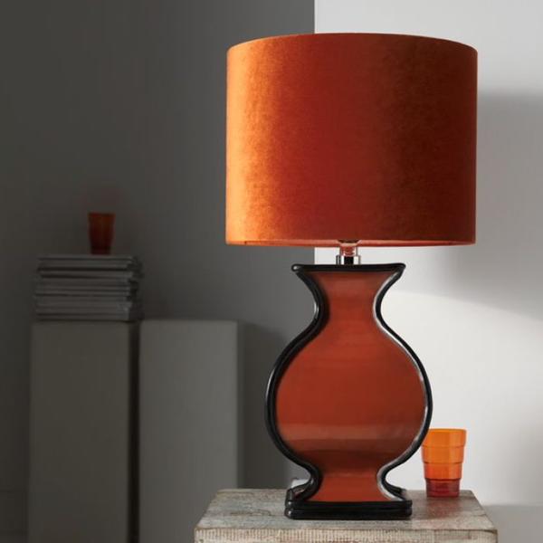 large orange table lamp