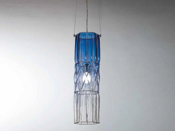 Blue Glass Centrepiece Ceiling Light Blue Glass Designer Ceiling