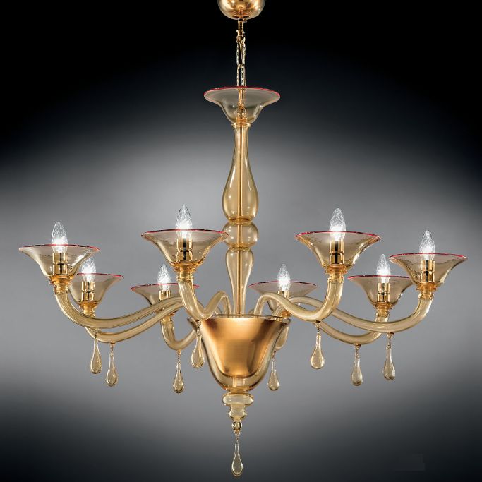 amber murano glass chandelier