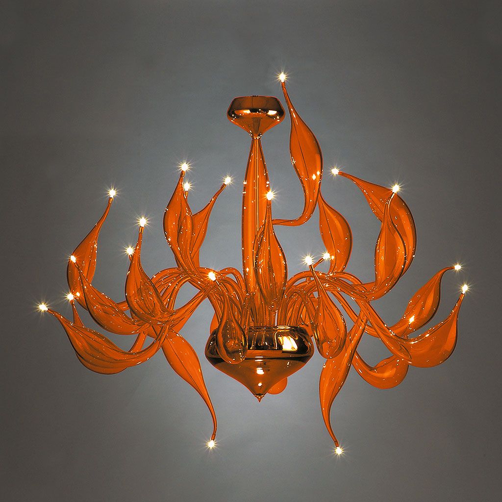 orange murano glass chandelier