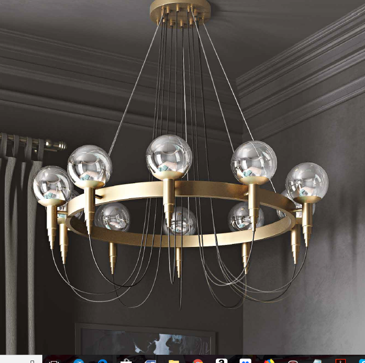 Modern Italian chandelier with 7 metal 