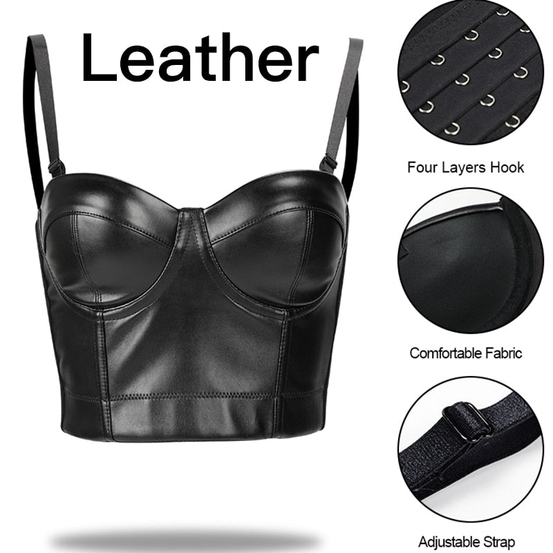 leather bra