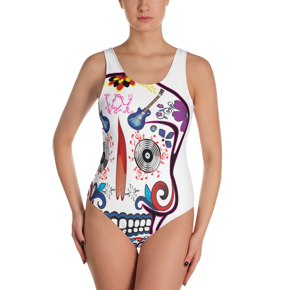 skull one piece swimsuit