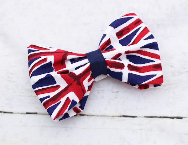 union jack dog bow tie