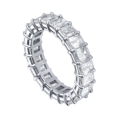 'Low Dome' Emerald Eternity Band