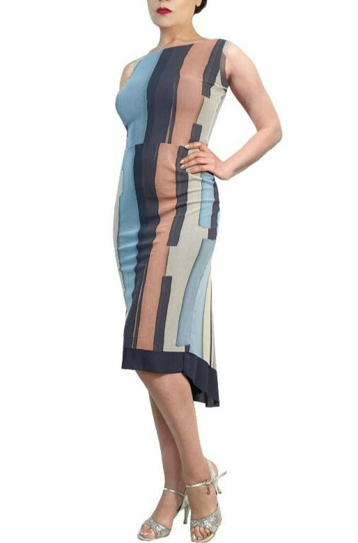 modern stripe NINA mesh tango dress with sleeves – Atelier Vertex