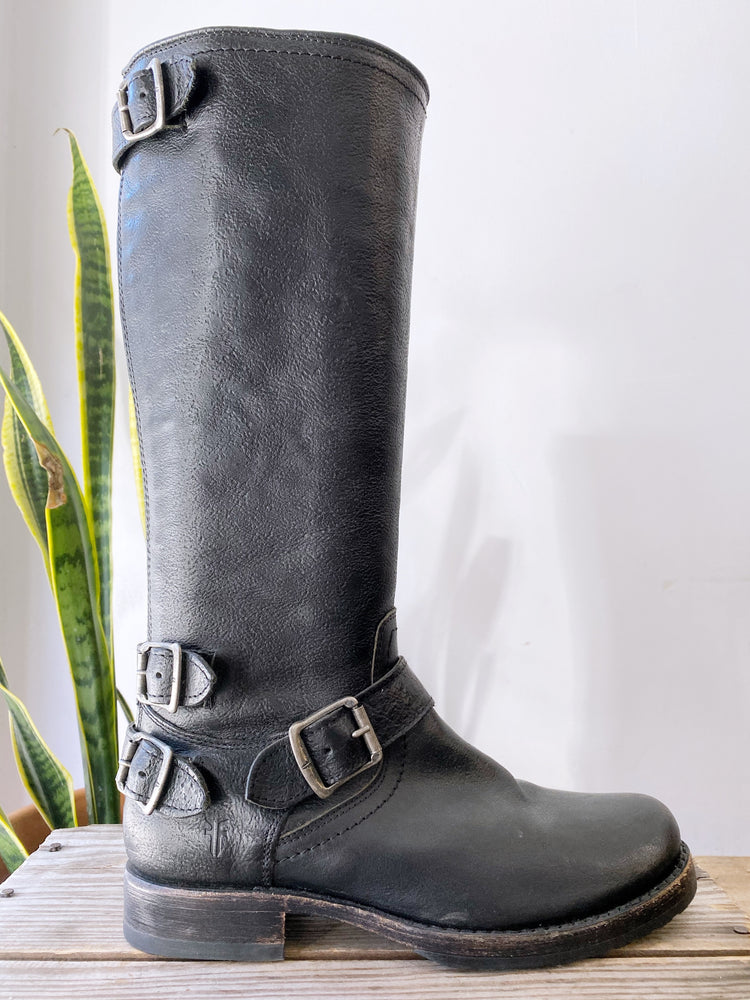 frye black riding boots